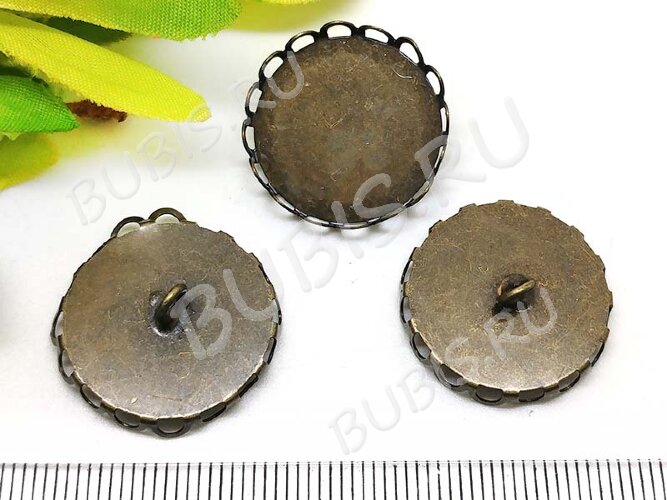 Концевик 067 крышка подвеска с сеттингом 20мм 21*21*7мм античная бронза (Brass)