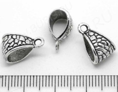 (СКИДКИ!!!) Бусина с петлёй 023 Бейл треугольный 14,5*8*7,5мм античное серебро (литьё) (10шт.)