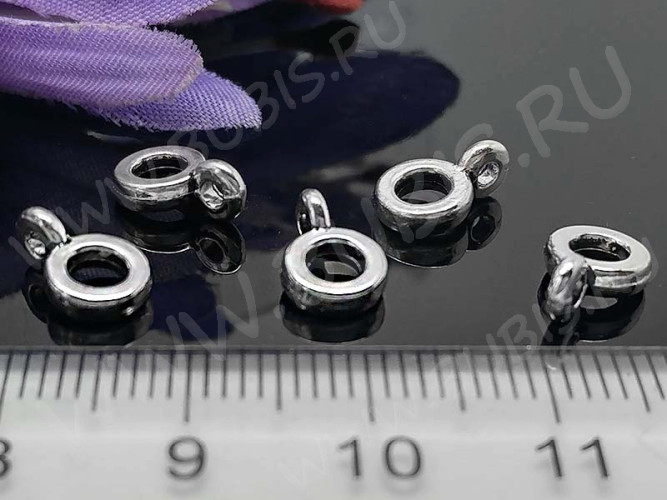 (СКИДКИ!!!) Бусина с петлёй 031 Бейл плоский 9,7*6,5*1,9мм античное серебро (литьё) (10шт.)