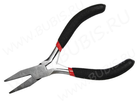 Плоскогубцы 03 без бороздок 120мм с чёрными ручками (инструменты для бижутерии)