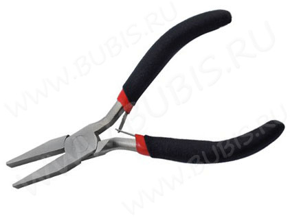 Плоскогубцы 03 без бороздок 120мм с чёрными ручками (инструменты для бижутерии)