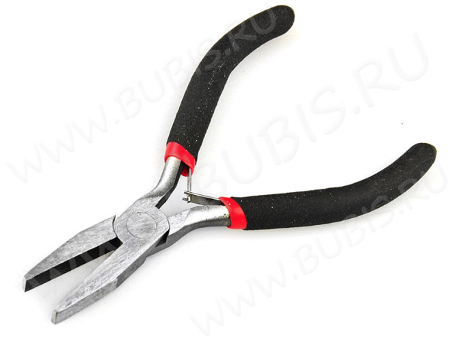 Плоскогубцы 03 без бороздок 120мм с чёрными ручками (инструменты для бижутерии)