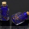 Купить Бутылочка 19 с пробкой Флакончик со светонакопительным песком 0,5мл 29*16*13мм синяя (Lampwork) с доставкой по России