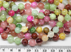 (ОПТ) Бусина округлая 8мм Оникс микс цветов (камни) (НИТЬ)
