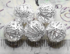 Бусина ажурная 01 &quot;Шарик&quot; 12мм серебристый (Iron)