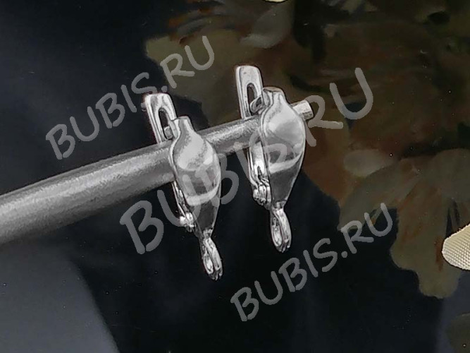 Швензы с английским замком №107 Капля 19,5*10*4,5мм цвет платины (Brass с родированием) (1 пара)