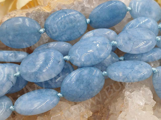 (СКИДКИ!!!) Бусина каменная Овал 70 18*13*5,5мм Аквамарин имит. (камни) (10шт.)