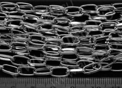 Цепочка I053 с простым плетением большое звено 10*5мм цвет платины (Iron) (50см)