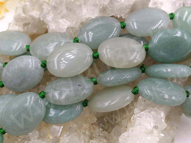 (СКИДКИ!!!) Бусина каменная Овал 73 18*13*5,5мм Авантюрин зелёный натуральный (камни) (10шт.)