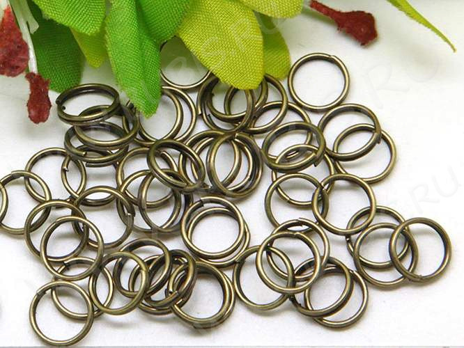 (СКИДКИ!!!) Колечки двойной крутки 7мм античная бронза (Iron) (50шт)