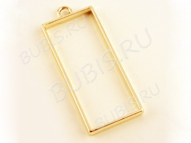 Подвеска Рамка 05 Прямоугольник 49*20*3,6мм золотистая (литьё)