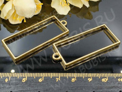 Подвеска Рамка 05 Прямоугольник 49*20*3,6мм золотистая (литьё)