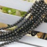 Купить (ОПТ) Бусина округлая ГРАНЁНАЯ "каменный бисер" 2мм Пирит натуральный (камни LUX) (НИТЬ) с доставкой по России