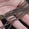 Купить (ОПТ) Бусина округлая ГРАНЁНАЯ "каменный бисер" 2мм Пирит натуральный (камни LUX) (НИТЬ) с доставкой по России