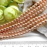 Купить (ОПТ) Бусина округлая 4мм Гематит розовое золото (камни) (НИТЬ) с доставкой по России