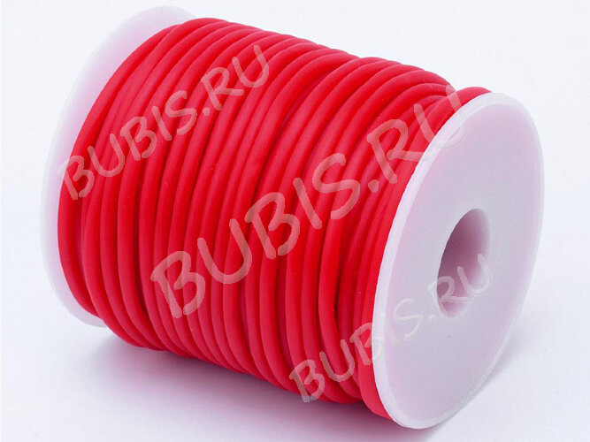 Полиуретановый шнур 14 2мм ПОЛЫЙ красный матовый (1м)