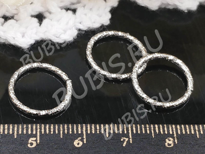 (СКИДКИ!!!) Кольцо декоративное 28 с огранкой разъёмное 15*15*1,5мм цвет платины (Iron) (10шт.)