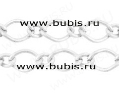 Цепочка I006 звенья 5,5*3,5мм и 3*2,5мм серебристая (Iron) (50см)