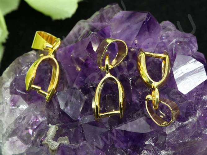 Держатель кулона 026 гладкий 20*7*4,5мм золотистый (Brass)