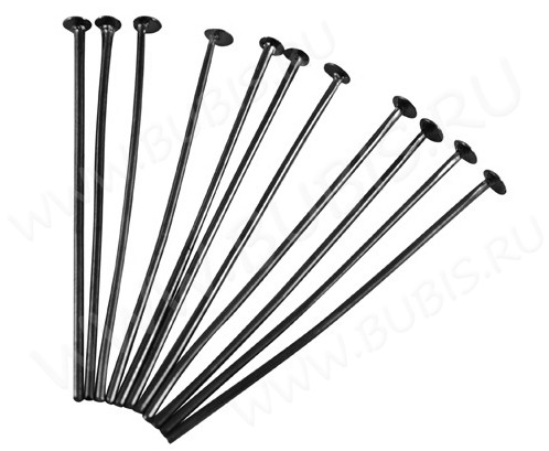 (СКИДКИ!!!) Штифт со шляпкой 50*0,7мм чёрный никель (Iron) (50шт.)