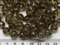 Бусина округлая ГРАНЁНАЯ 10мм Раухтопаз (дымчатый кварц) (камни)