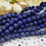 Купить (ОПТ) Бусина округлая 6мм Яшма Кунжутная СИНЯЯ натуральная тонированная (камни) (НИТЬ) с доставкой по России