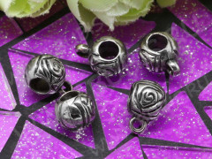 Бусина с петлёй 047 Бейл акриловый 12*9*7,5мм античное серебро (АКРИЛ)