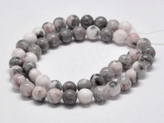 (ОПТ) Бусина округлая 8мм Яшма Зебра (камни) (НИТЬ) 