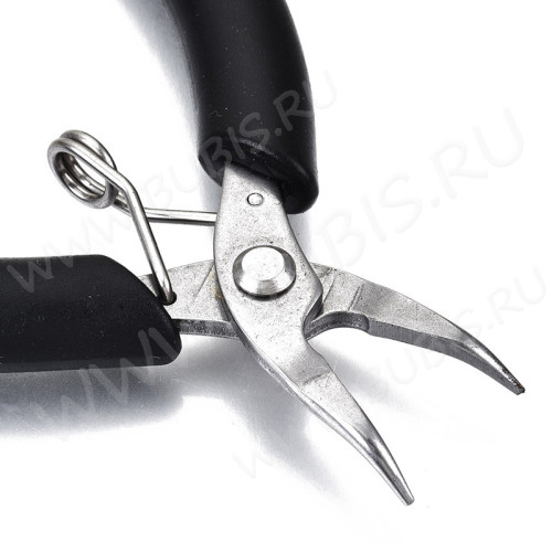 Тонкогубцы 26 (утконосы) изогнутые МИНИ 100мм на блистере с чёрными ручками (инструменты для бижутерии)