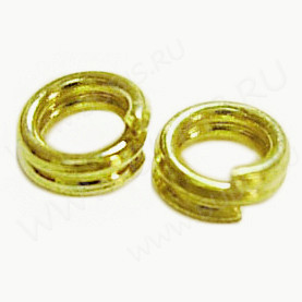 Колечки двойной крутки 5мм светлое золото (Iron) (50шт)