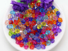 Бусины акриловые Биконусы 6мм микс прозрачные (акрил) (50шт.)