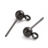 Пуссеты ("гвоздики") №212-B с шариком 6мм и петелькой 17*9*0,7мм чёрные (Хирургическая сталь) (1 пара) Купить Пуссеты ("гвоздики") №212-B с шариком 6мм и петелькой 17*9*0,7мм чёрные (Хирургическая сталь) (1 пара) с доставкой по России