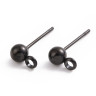 Пуссеты ("гвоздики") №212-B с шариком 6мм и петелькой 17*9*0,7мм чёрные (Хирургическая сталь) (1 пара) Купить Пуссеты ("гвоздики") №212-B с шариком 6мм и петелькой 17*9*0,7мм чёрные (Хирургическая сталь) (1 пара) с доставкой по России