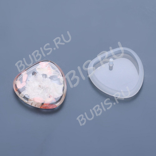 Молд 294 форма для заливки смолы кулона 42*40мм подвеска Сердце (силикон)