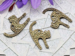 Подвеска Кошка 10 двусторонняя 27*16*1,4мм античная бронза (литьё)