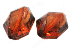 Бусина Многоугольник 02 гранёный 18,5*11,5*7мм св.коньячный прозрачный (акрил)