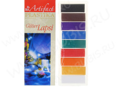 Полимерная глина Артефакт набор 7109-78 Lapsi Glitter 9 классических цветов с блестками 180г
