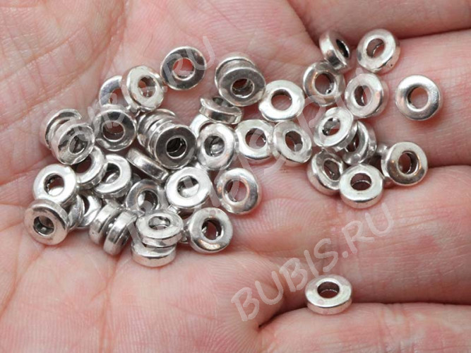 Рондели 057 кольца 6*6*2мм античное серебро (литьё) (10шт.)