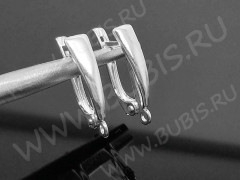 Швензы с английским замком №37 Палочка Треугольник посеребрённые 20*11,5*4мм серебристые (металл с посеребрением) (1 пара)