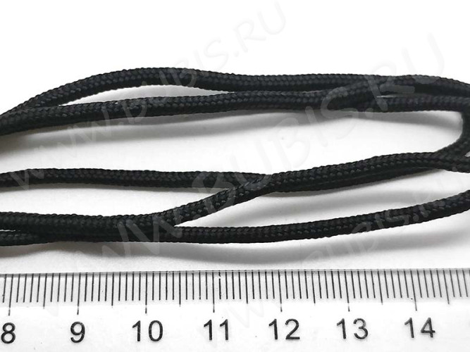 Шнур Паракорд 02 2мм чёрный (полиэстер+спандекс) (1м)