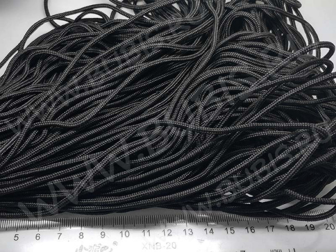 Шнур Паракорд 02 2мм чёрный (полиэстер+спандекс) (1м)