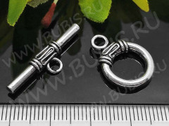 161 Тоггл округлый 19,5*14мм и 27*8мм античное серебро (литьё)