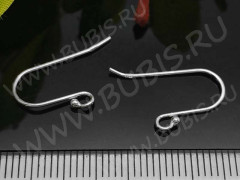 Швензы-крючки №062 с шариком серебро с пробой 18*15*0,7мм серебристые (Sterling Silver) (1 пара)