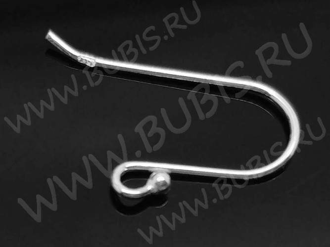Швензы-крючки №062 с шариком серебро с пробой 18*15*0,7мм серебристые (Sterling Silver) (1 пара)
