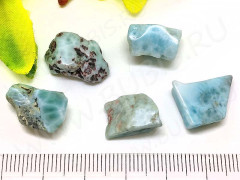 Бусина каменная Бесформенная 13 15-20*6-8мм Ларимар натуральный (камни LUX) (1ШТ.)