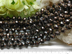 (СКИДКИ!!!) Бусина Абакус гранёный 8*8*5,5мм т.коричневый металлик непрозрачный (имитация Сваровски) (10шт.)