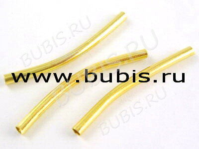 Трубочка металлическая 01 изогнутая 30*2мм золотистая (Brass) (20шт)