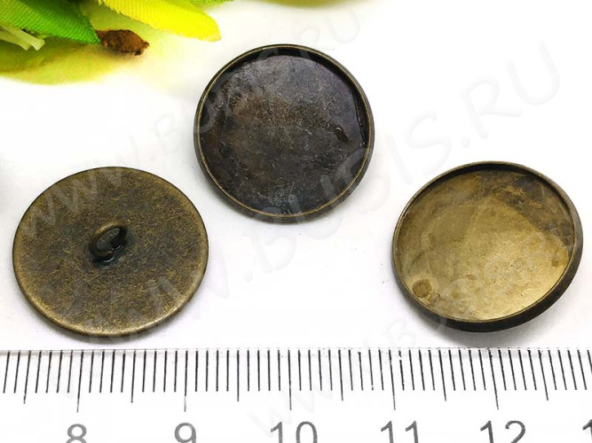 Концевик 068 крышка подвеска с сеттингом 18мм 19,5*19,5*5,5мм античная бронза (Brass)