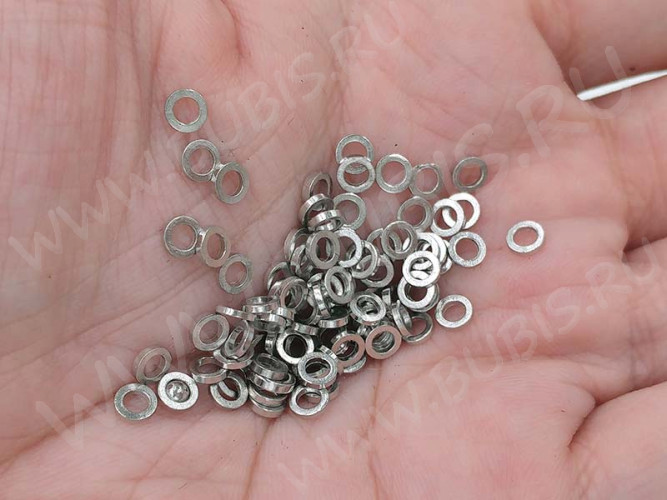 Кольцо декоративное 17 Ронделька плоская 4*4*0,9мм цвет платины (Brass) (20шт.)