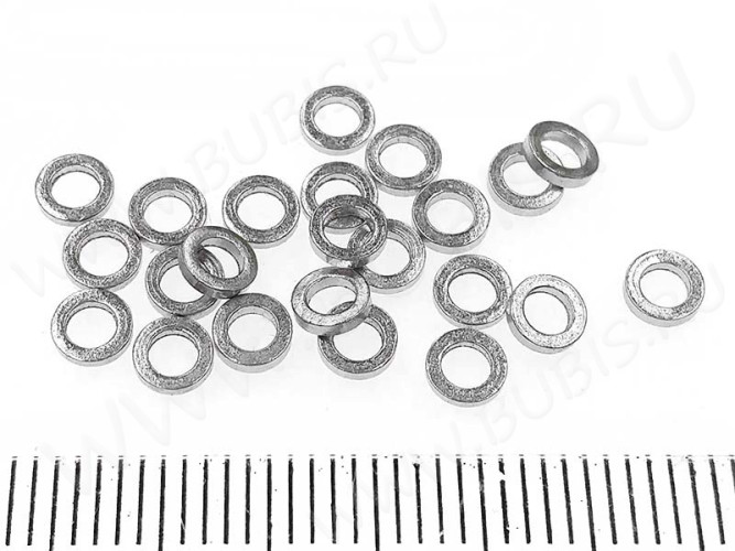 Кольцо декоративное 17 Ронделька плоская 4*4*0,9мм цвет платины (Brass) (20шт.)
